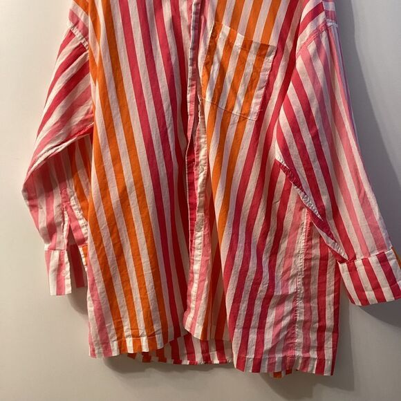 Beach Riot Alexa Top Sunset Stripes Multicolor Pink Orange Bikini Swimwear - Picture 6 of 13